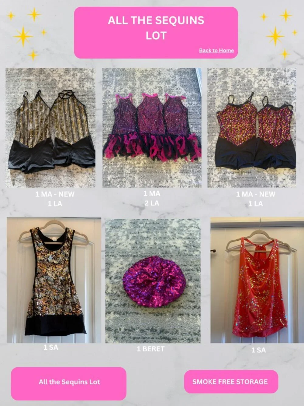 Dance Costume Lot - Sequin Group Costumes: Jazz/Lyrical: Multiple Sizes